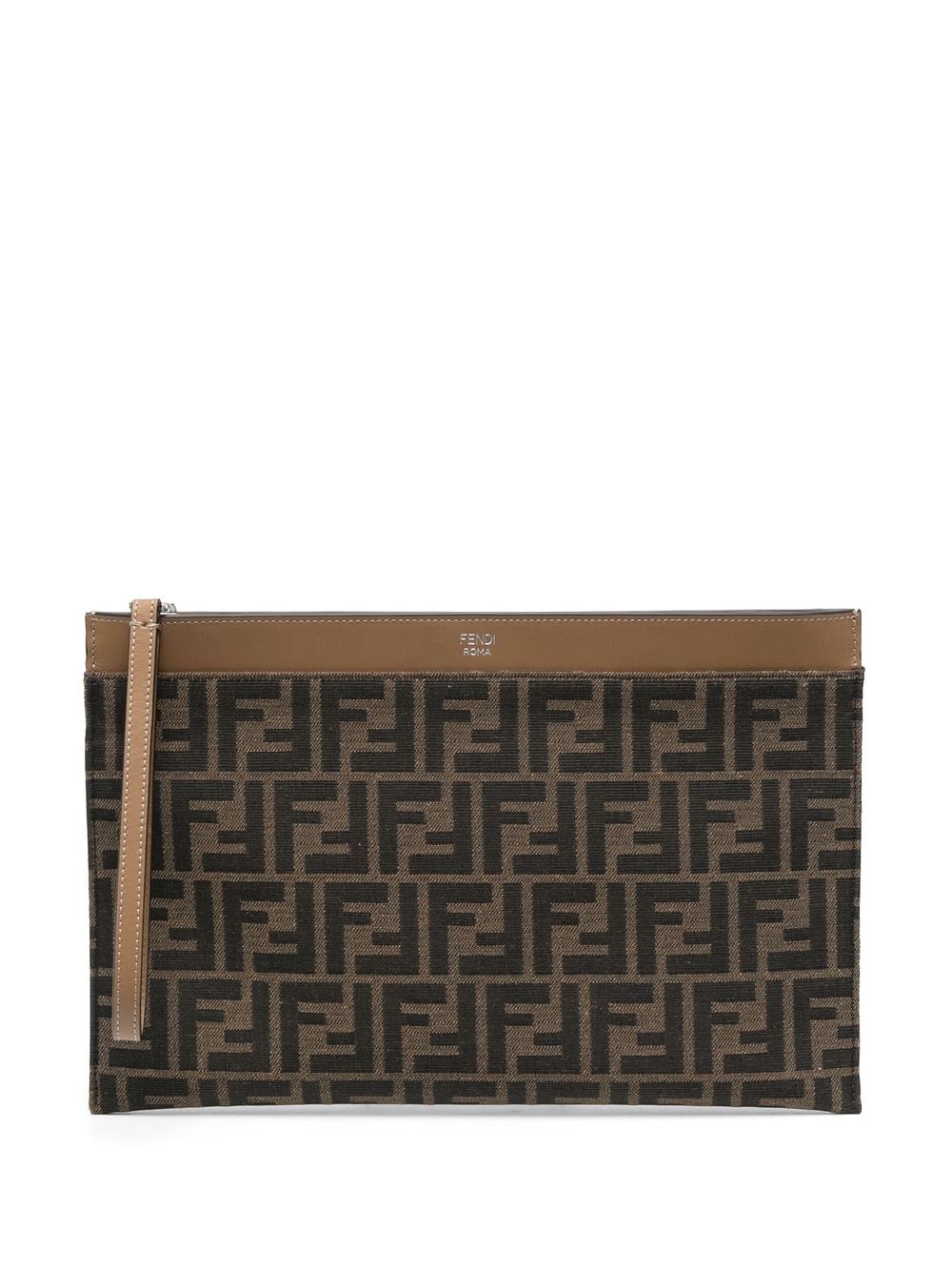 FF JACQUARD FABRIC MEDIUM FLAT POUCH