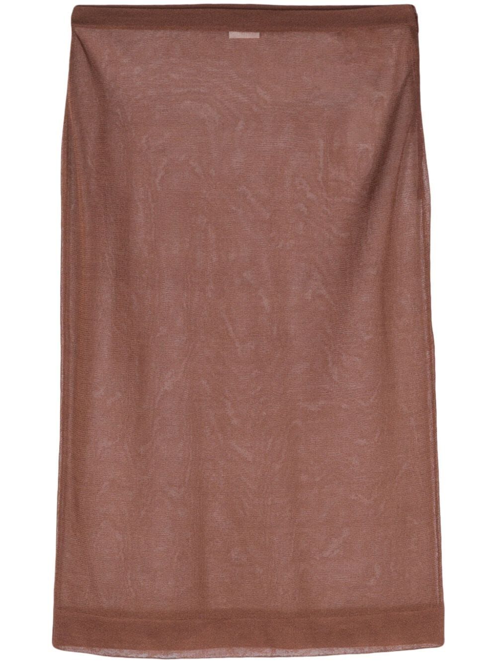 SHEER SILK KNITTED PENCIL SKIRT