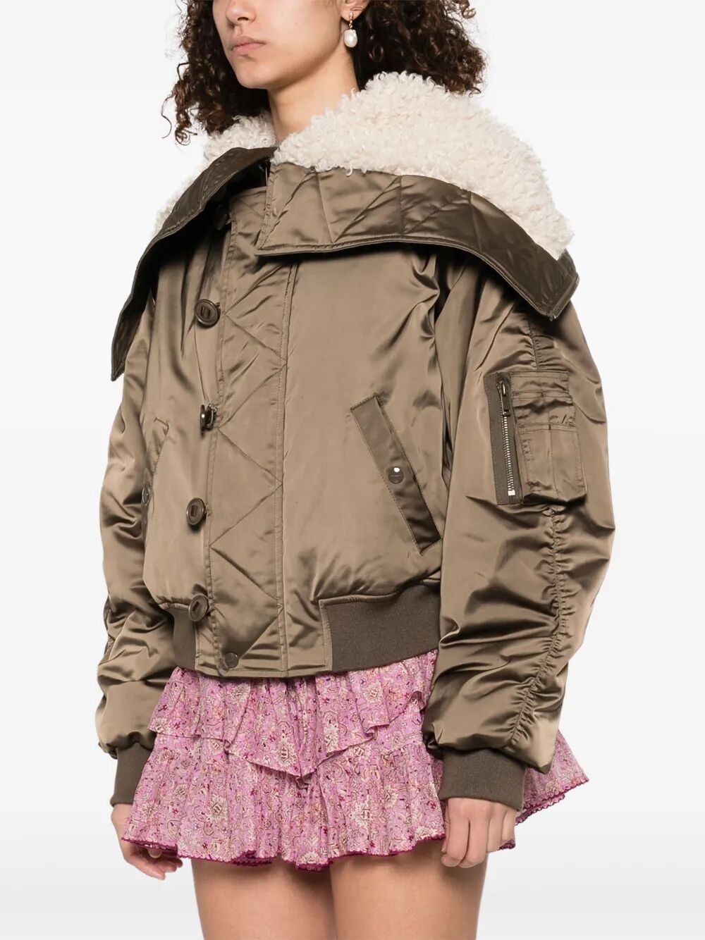 ELISA SHORT QUILTED SATIN COAT