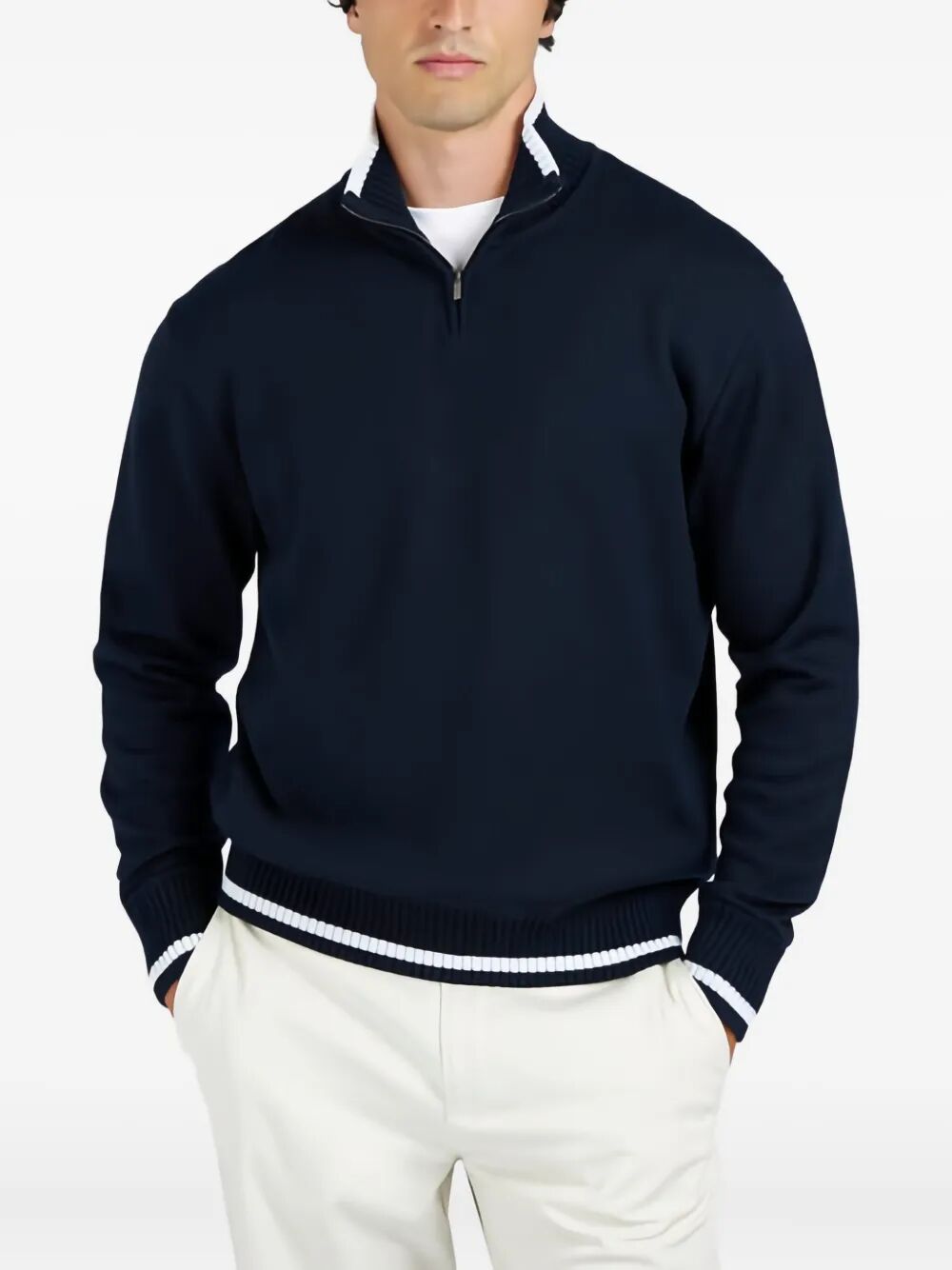 HALF-ZIP WOOL SWEATER