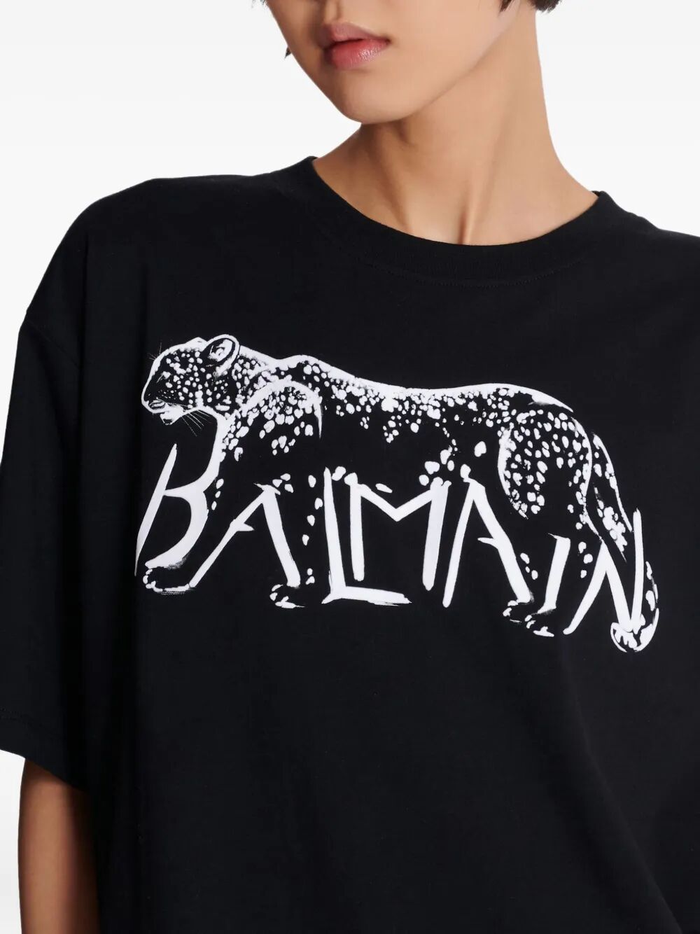 LEOPARD PRINT COTTON T-SHIRT