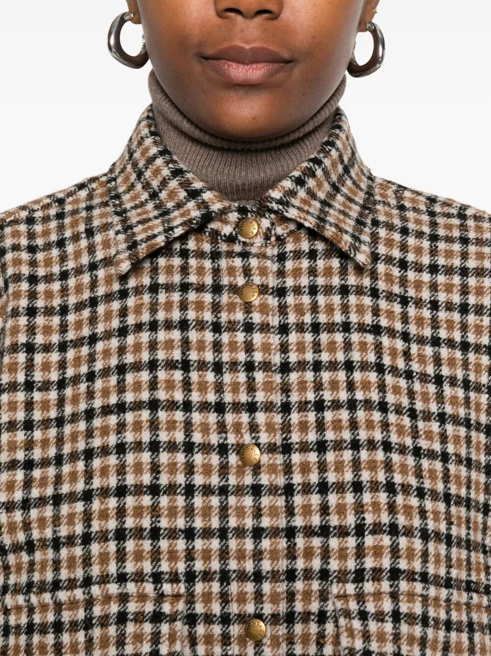 CHECK WOOL BLEND LONG-SLEEVED SHIRT