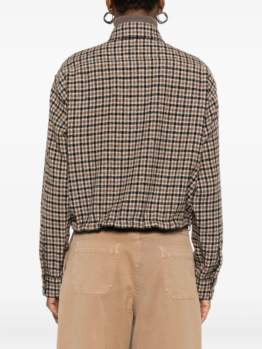CHECK WOOL BLEND LONG-SLEEVED SHIRT
