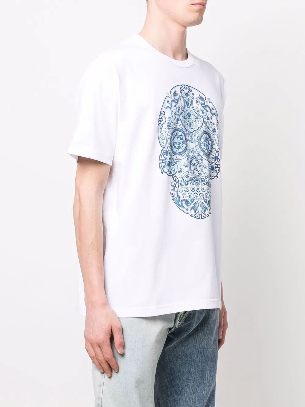 SKULL-PRINT COTTON T-SHIRT