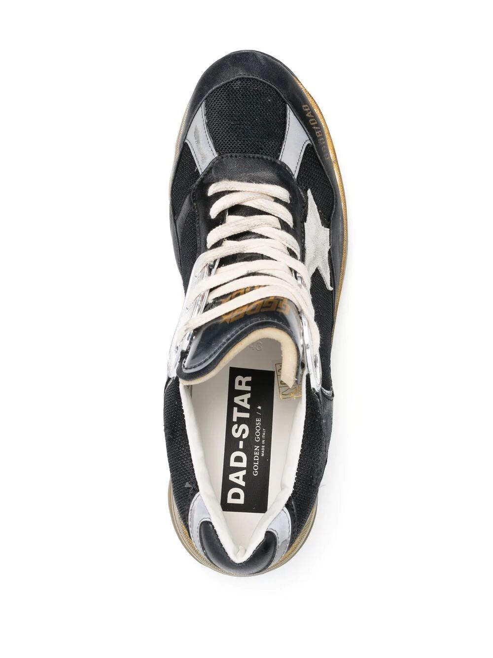 DAD-STAR SNEAKERS IN BLACK MESH AND NAPPA WITH ICE-COLORED STAR