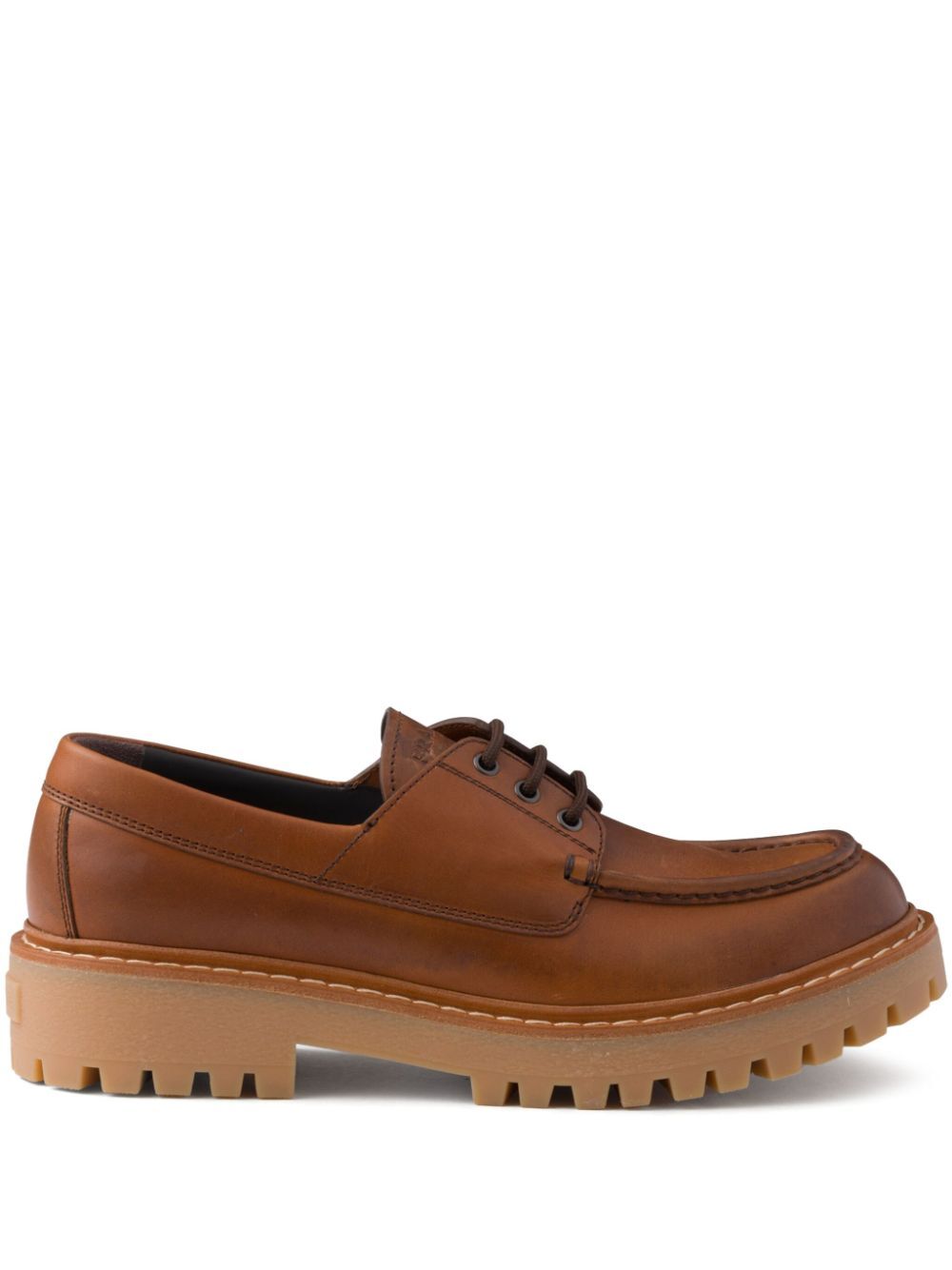 LACED LEATHER LOAFERS