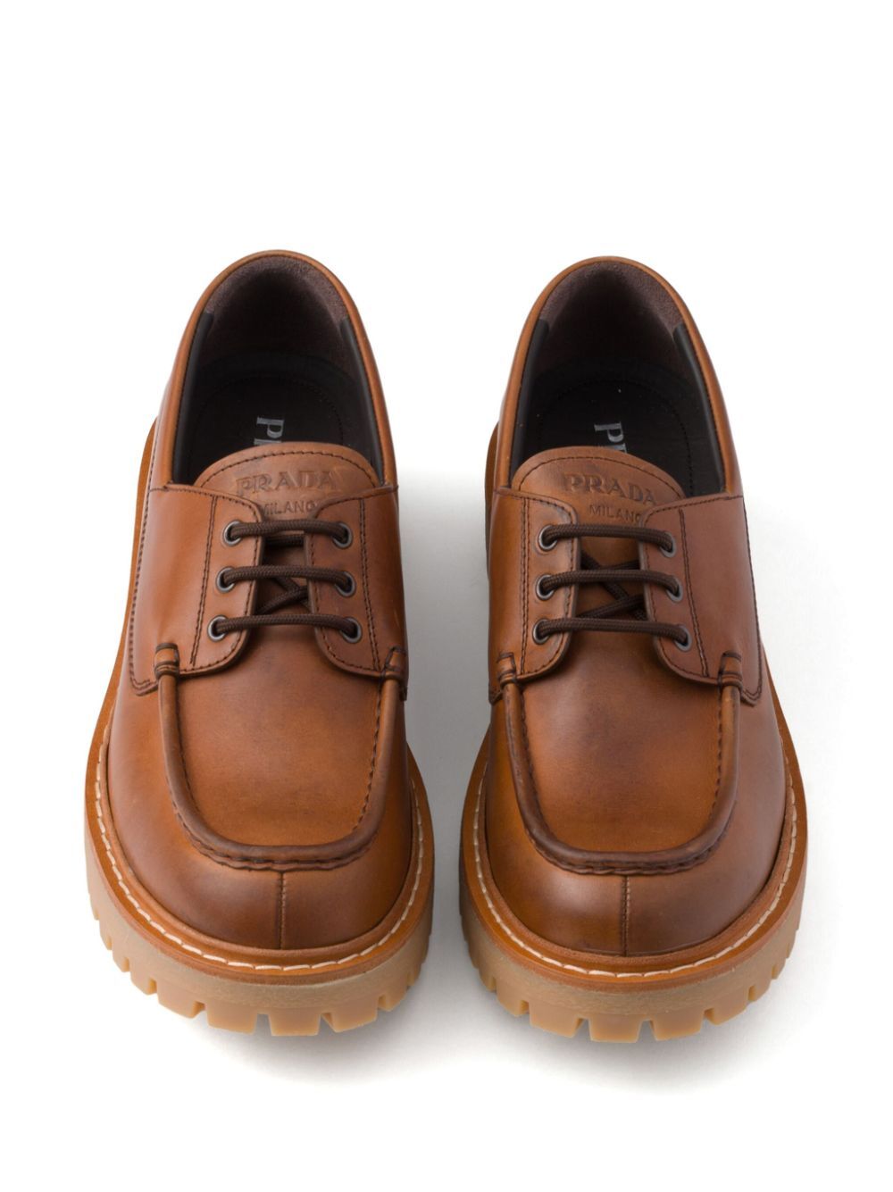 LACED LEATHER LOAFERS