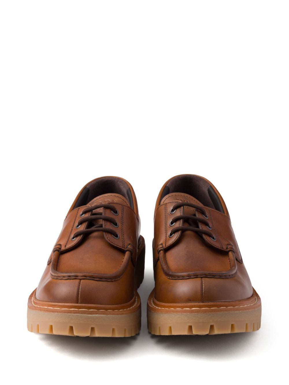 LACED LEATHER LOAFERS