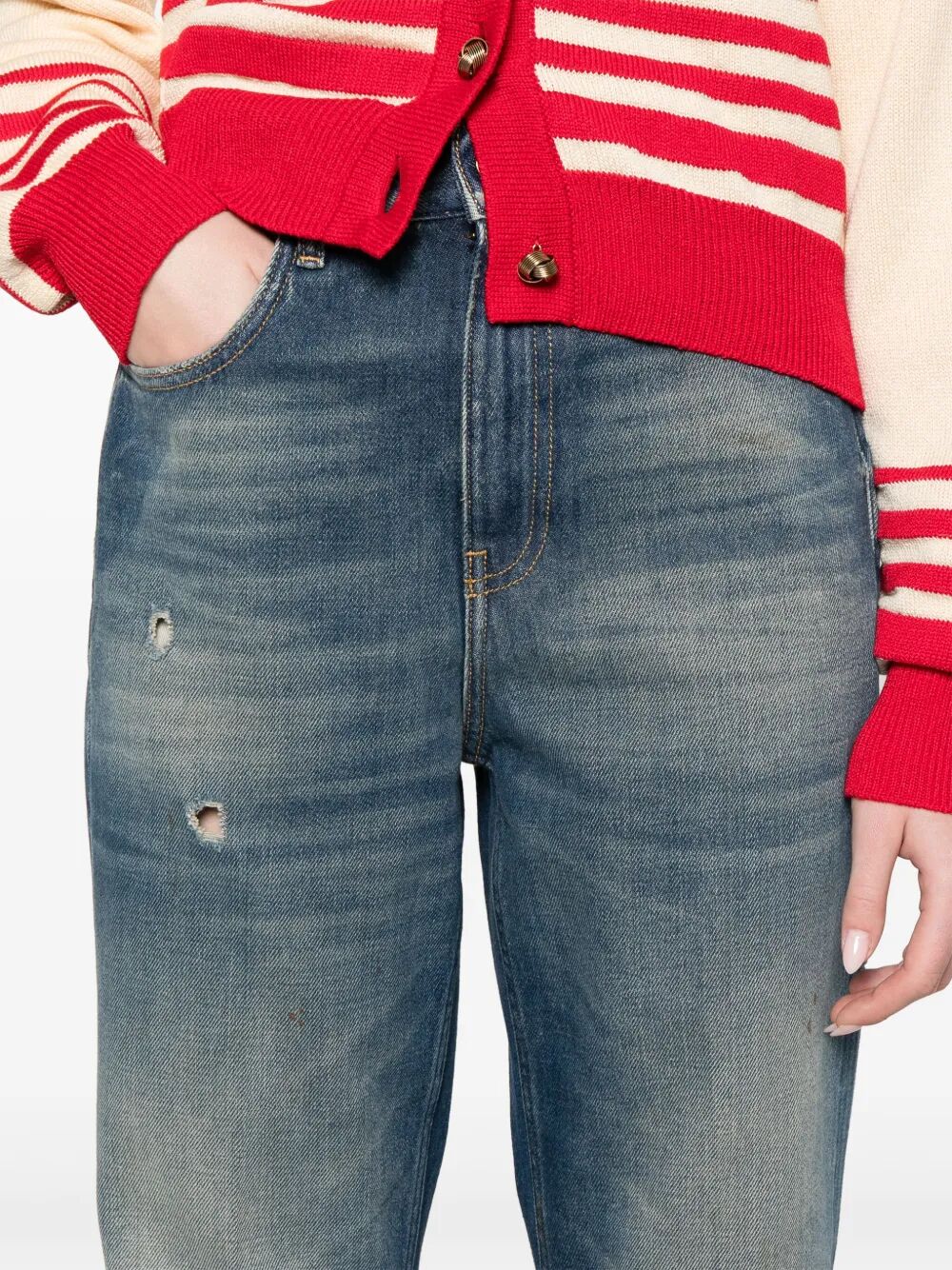 DISTRESSED EFFECT JOURNEY JEANS