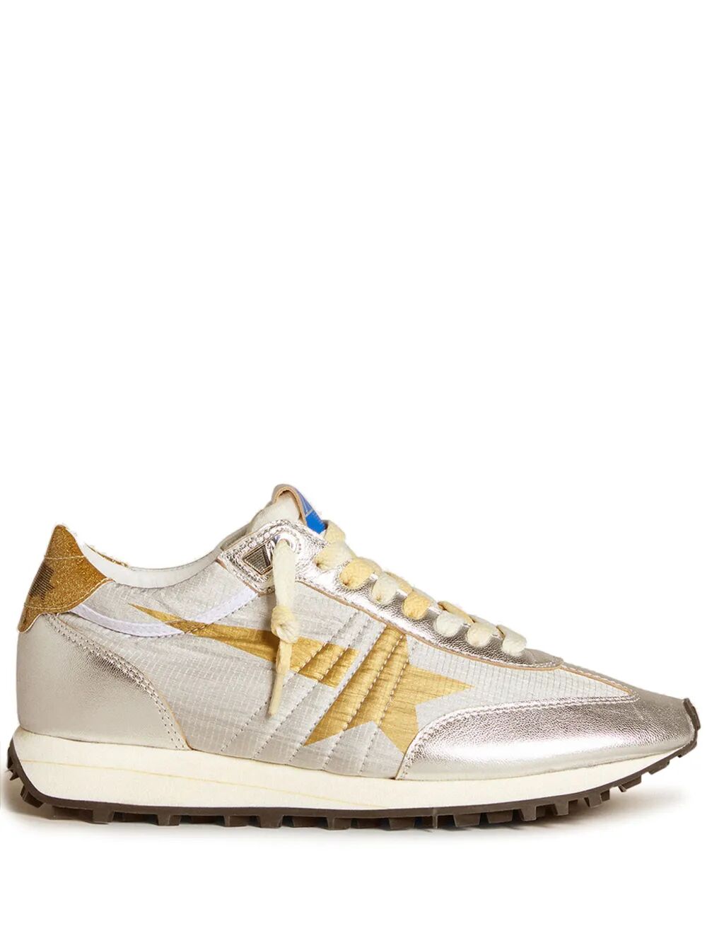 MARATHON SNEAKERS WITH SILVER RIPSTOP NYLON UPPER AND GOLD STAR