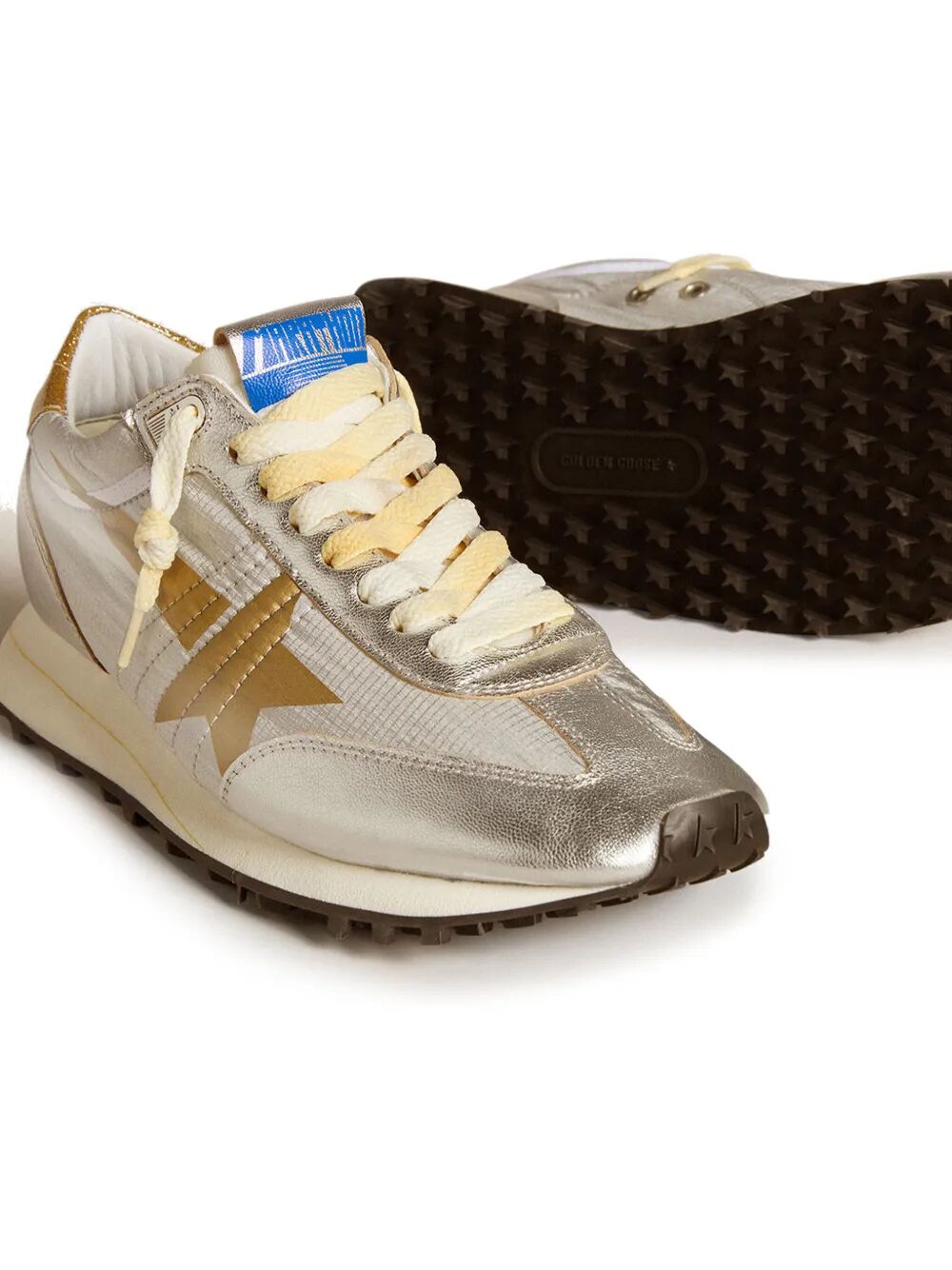 MARATHON SNEAKERS WITH SILVER RIPSTOP NYLON UPPER AND GOLD STAR