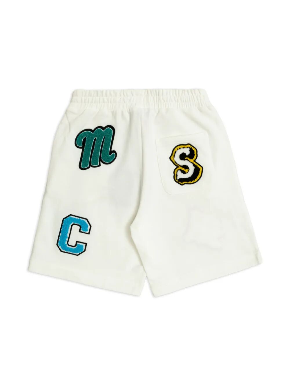 BRAND INITIALS EMBROIDERED COTTON SHORTS