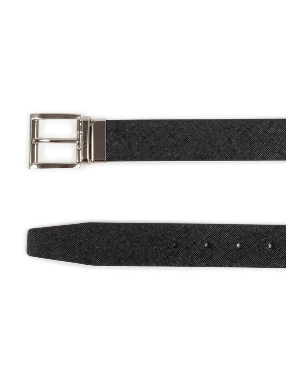 TWO-TONE SAFFIANO LEATHER REVERSIBILE BELT
