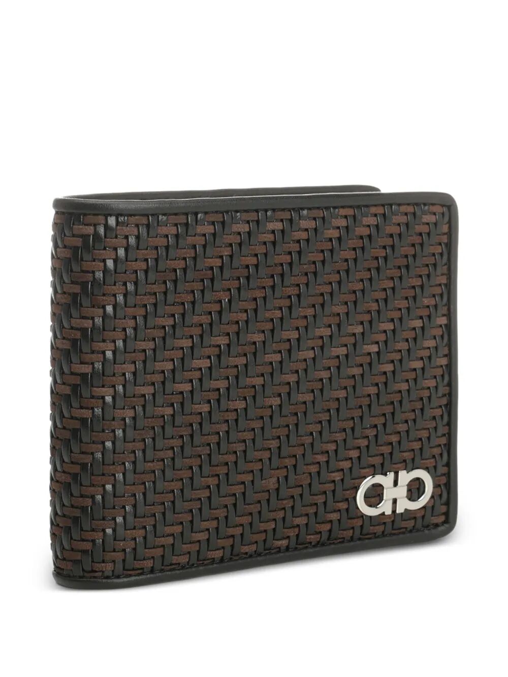 TWO-TONE WOVEN LEATHER BI-FOLD WALLET