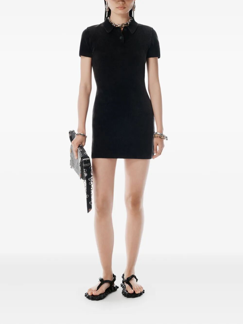 COTTON-BLEND CHENILLE MINIDRESS