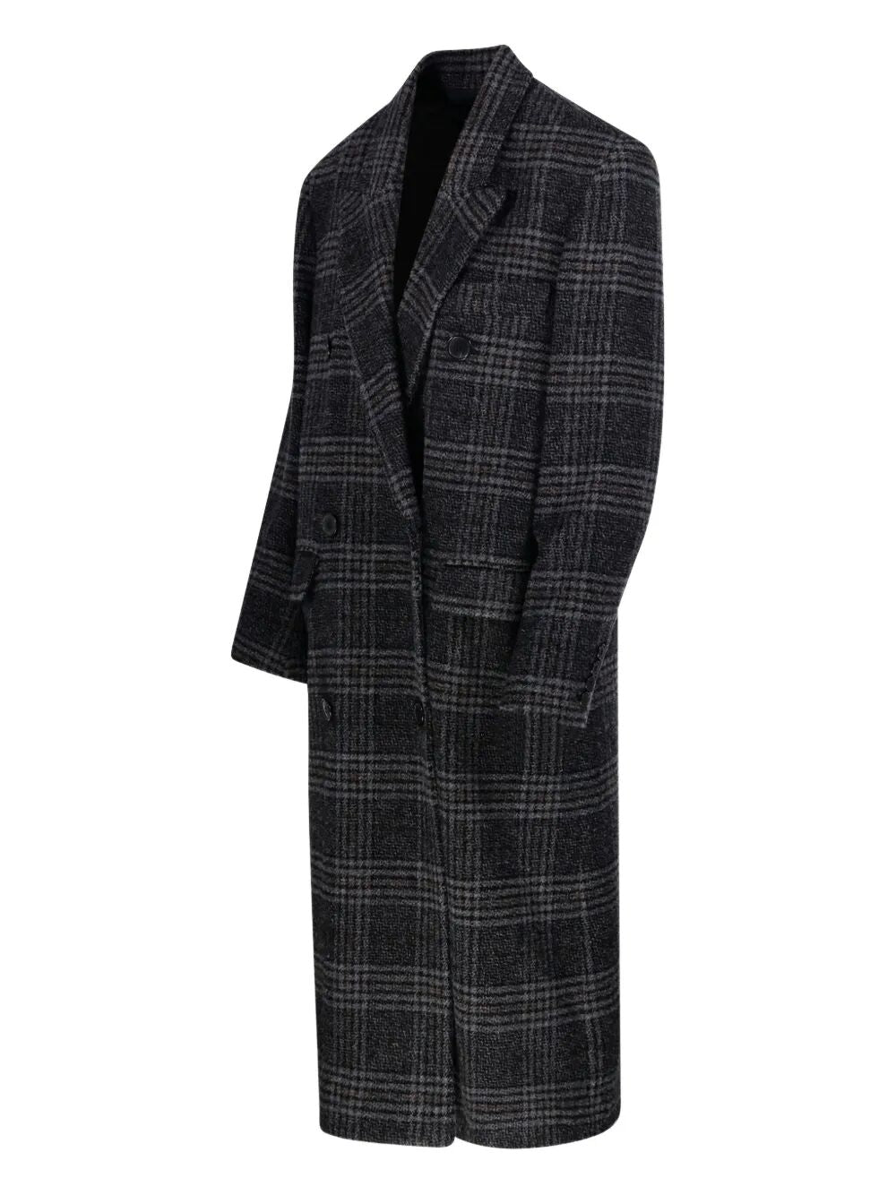 LEXANA LONG CHECK WOOL COAT