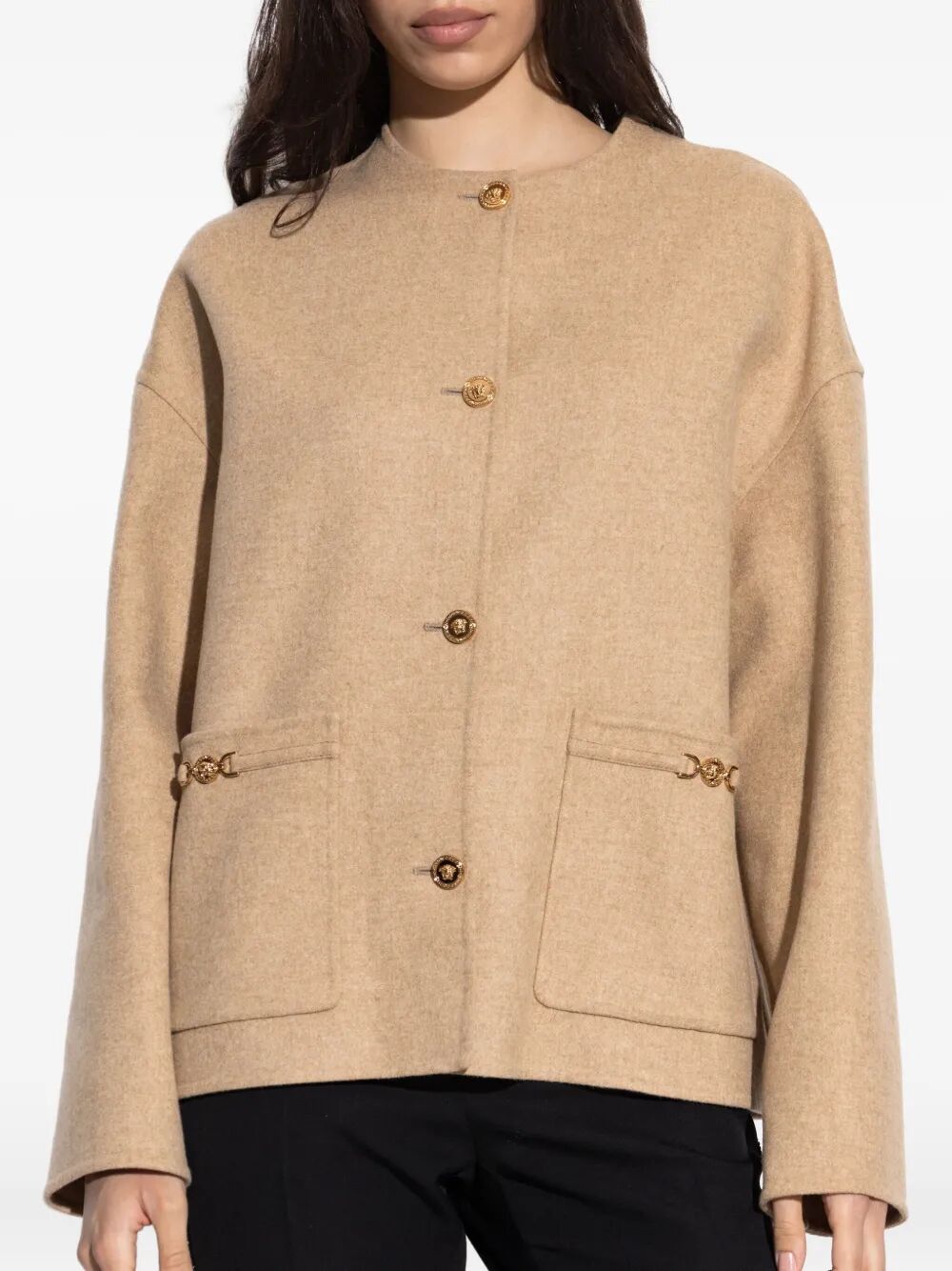 MEDUSA-EMBELLISHED WOOL JACKET