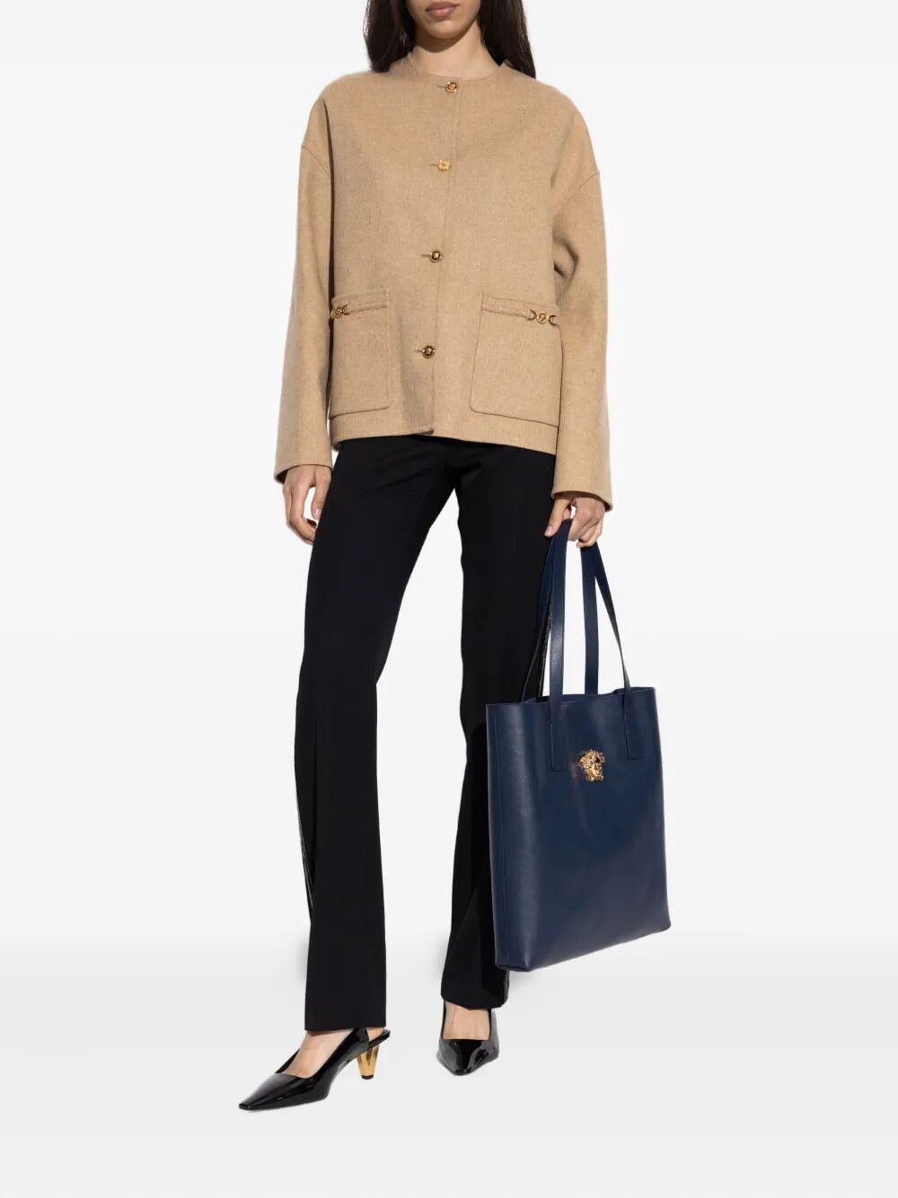 MEDUSA-EMBELLISHED WOOL JACKET