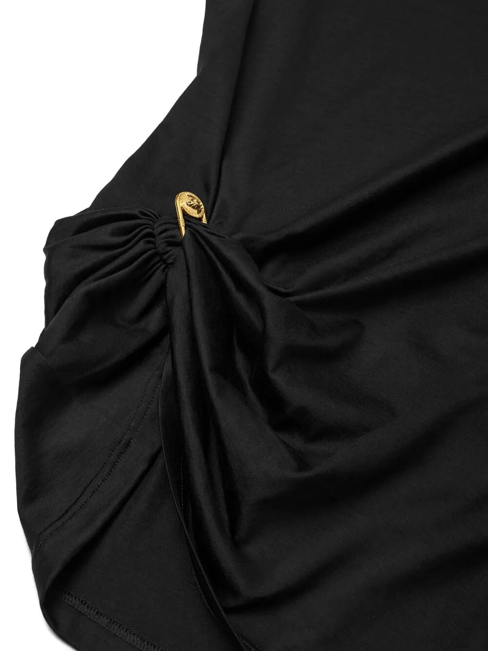 SAFETY PIN DRAPED T-SHIRT