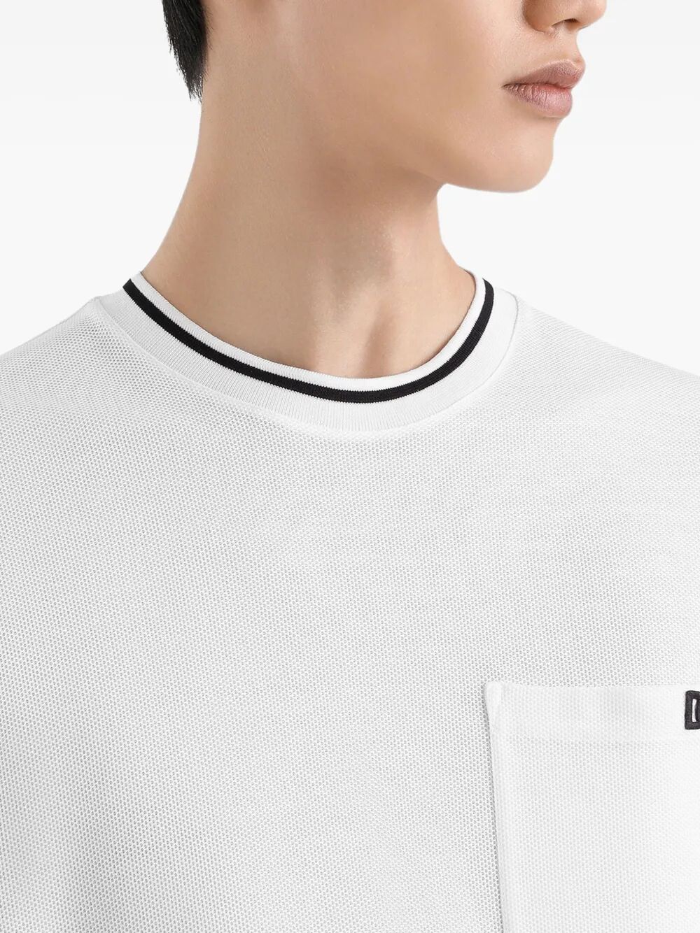 COTTON PIQUÉ T-SHIRT WITH CONTRASTING COLLAR