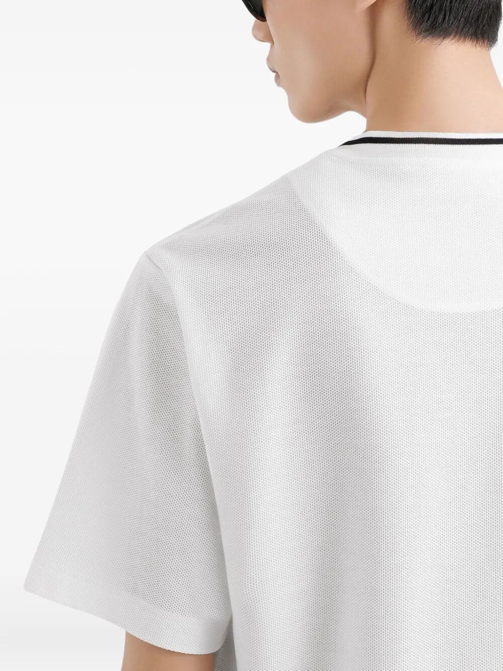 COTTON PIQUÉ T-SHIRT WITH CONTRASTING COLLAR