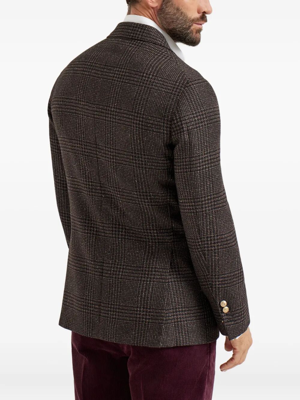 PRINCE OF WALES ONE-AND-A-HALF BREASTED BLAZER WITH METAL BUTTONS