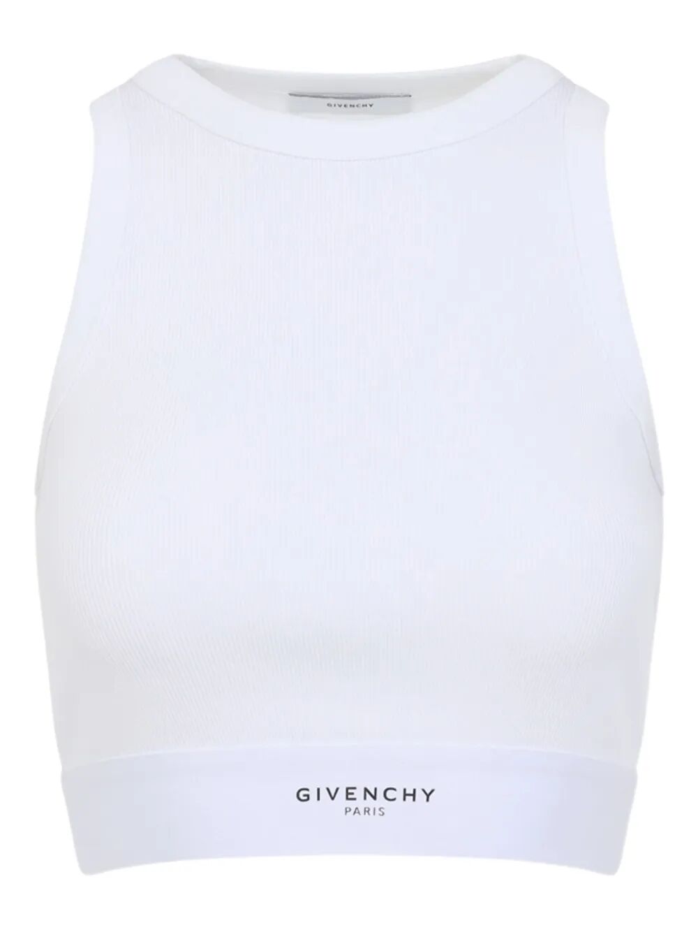 CROPPED TANK TOP IN COTTON WITH GIVENCHY BAND