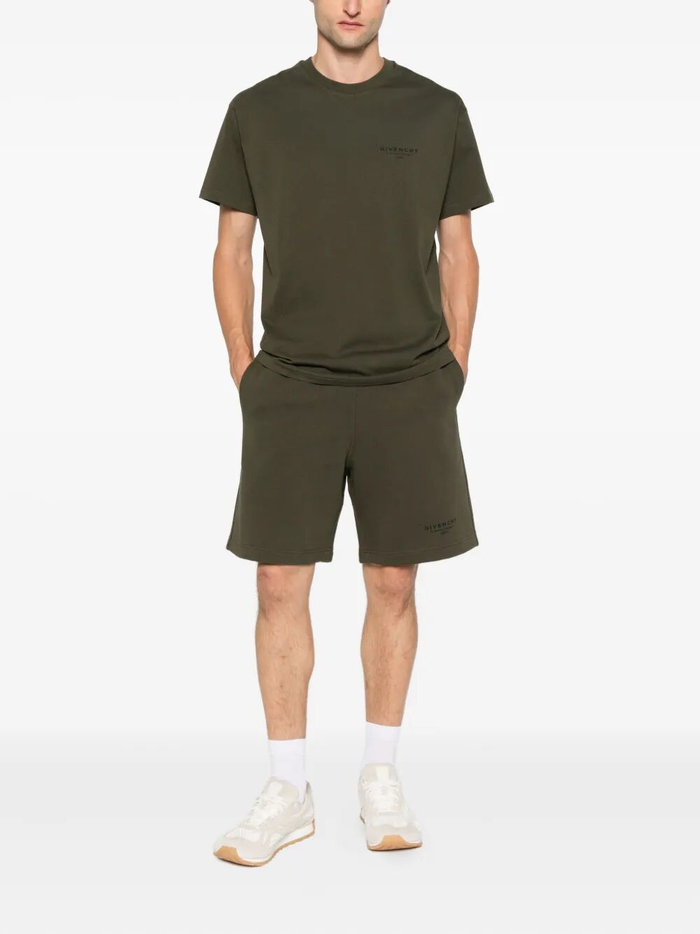 COTTON T-SHIRT WITH GIVENCHY STAMP PRINT