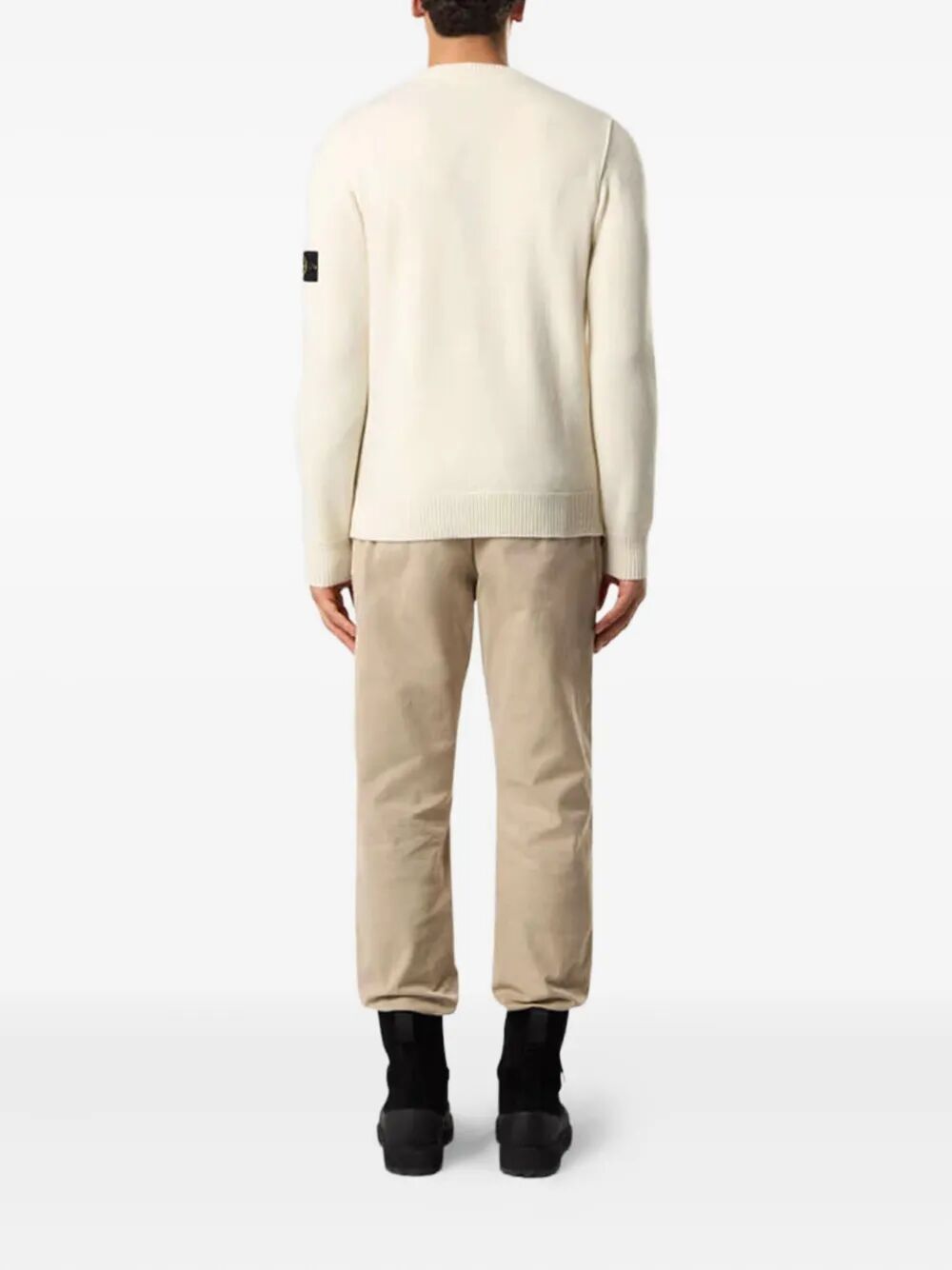 CREW NECK WOOL SWEATER WITH REVERSE STITCH DETAILS