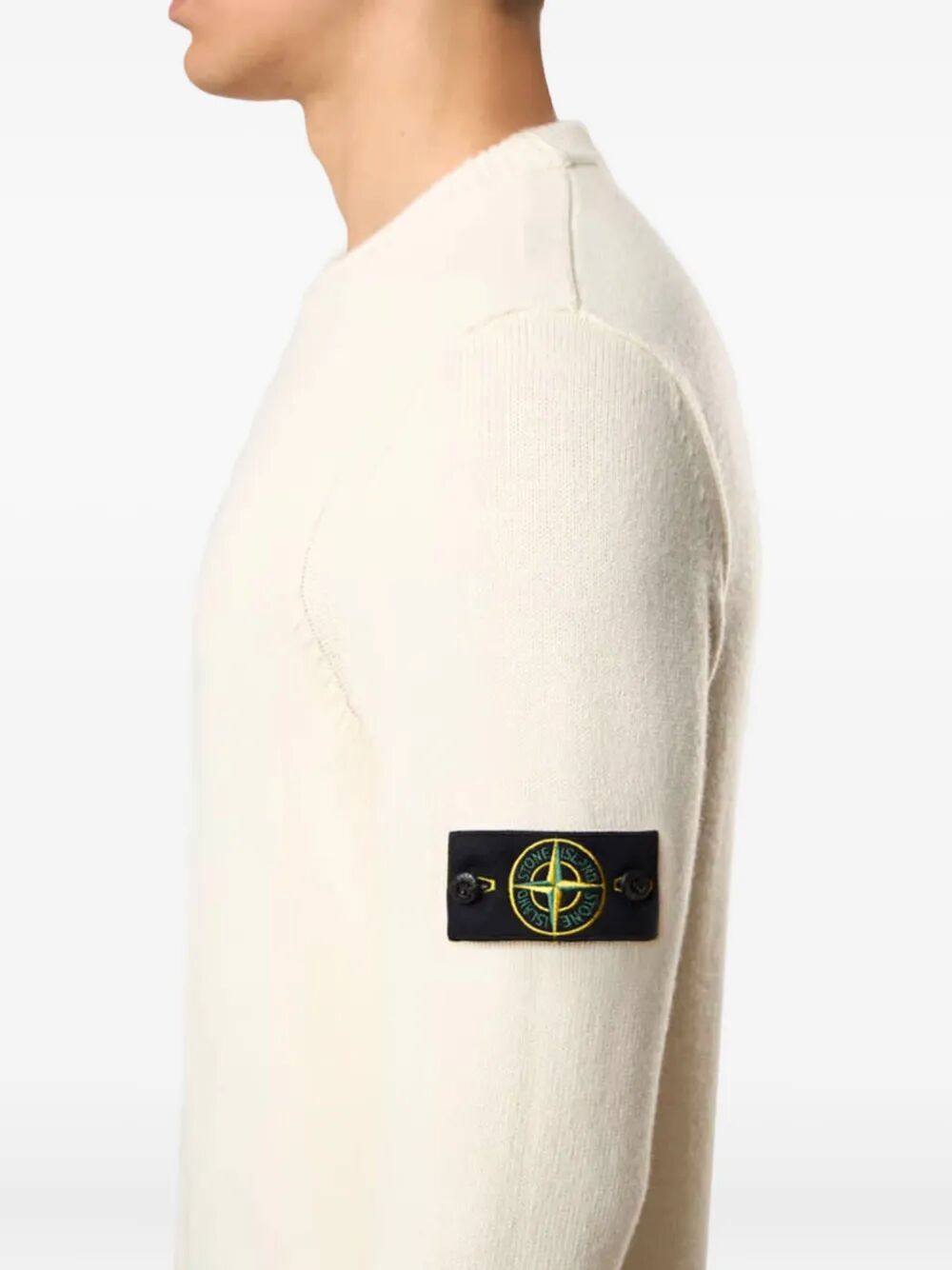 CREW NECK WOOL SWEATER WITH REVERSE STITCH DETAILS