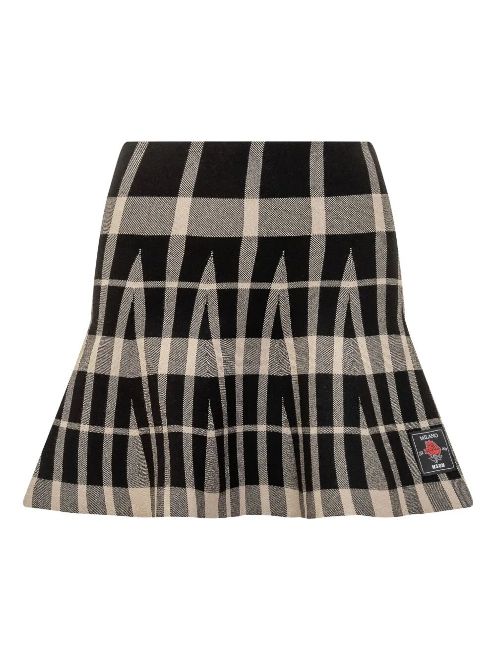 CHECKED PLEATED MINI SKIRT