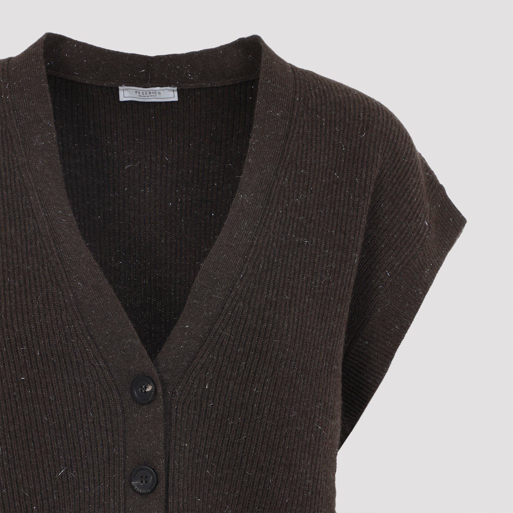 Lurex Sleeveless Cardigan