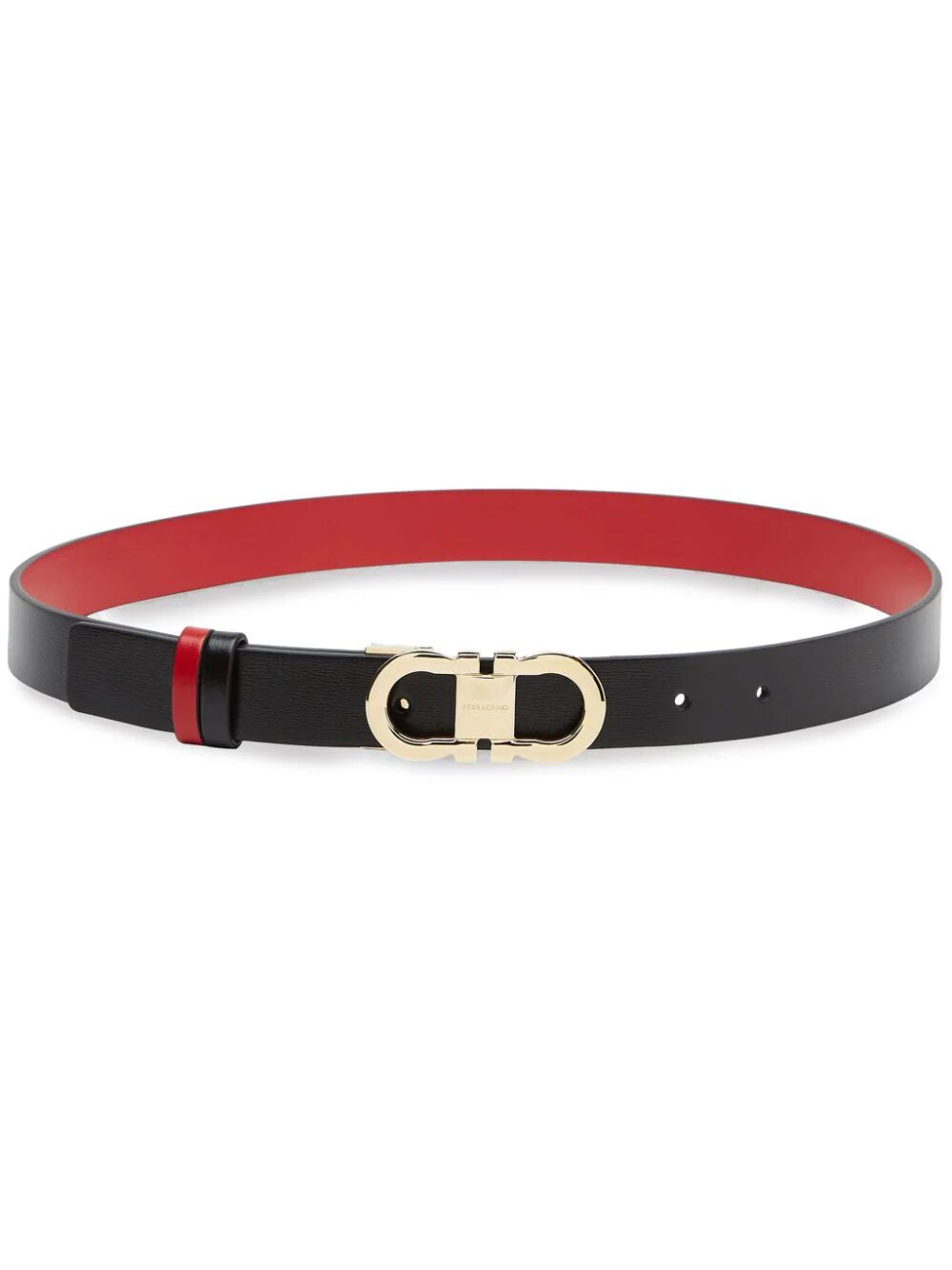 SMOOTH LEATHER REVERSIBLE GANCINI BELT