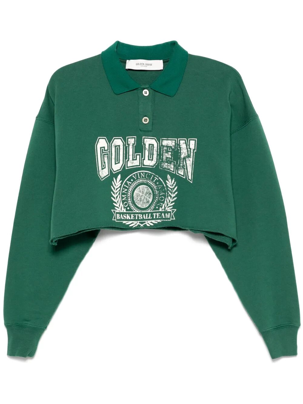 CROPPED POLO SWEATSHIRT WITH PRINT