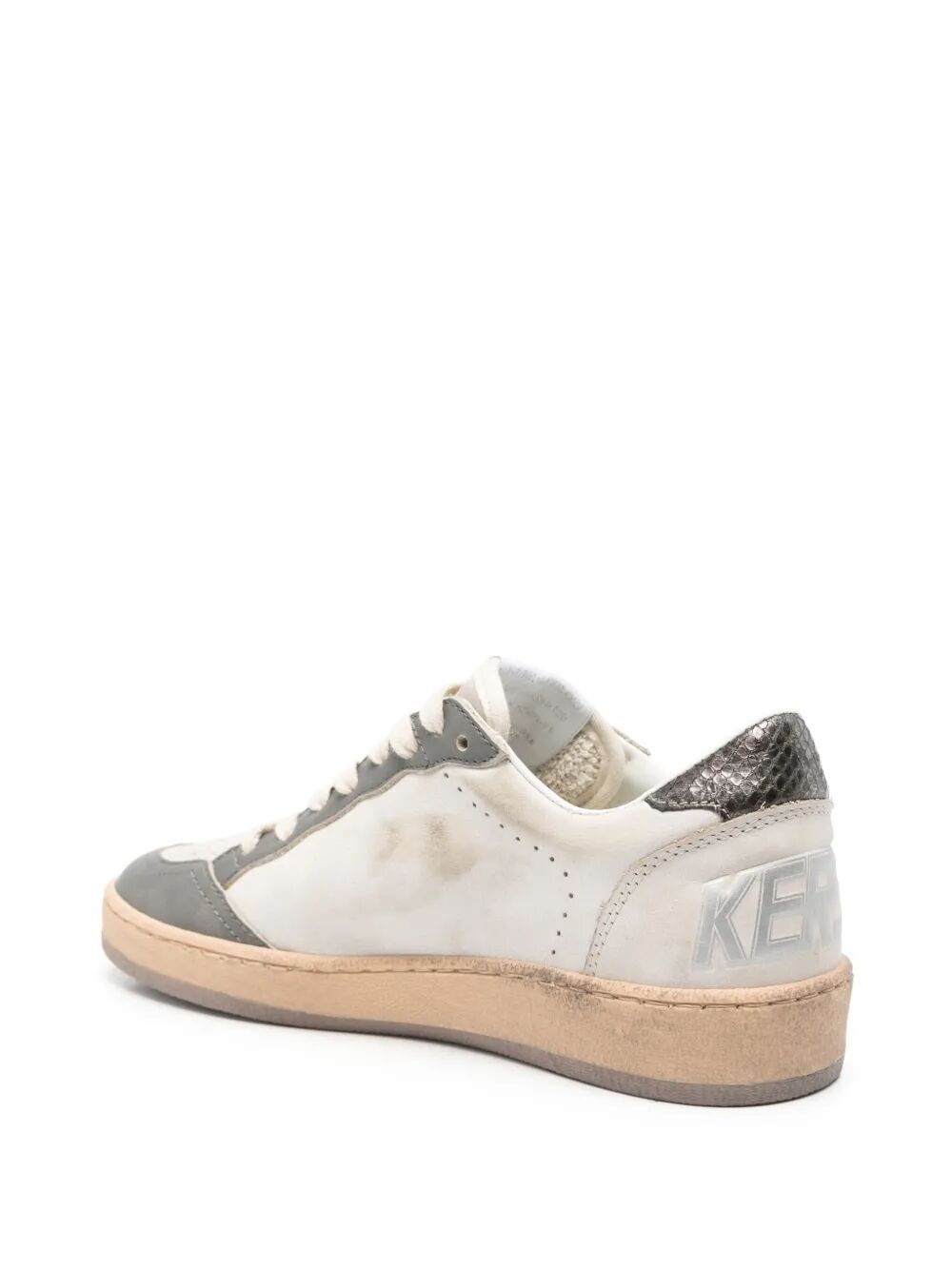BALL STAR SNEAKERS WITH SUEDE PURPLE STAR AND LIZARD EFFECT HEEL TAB