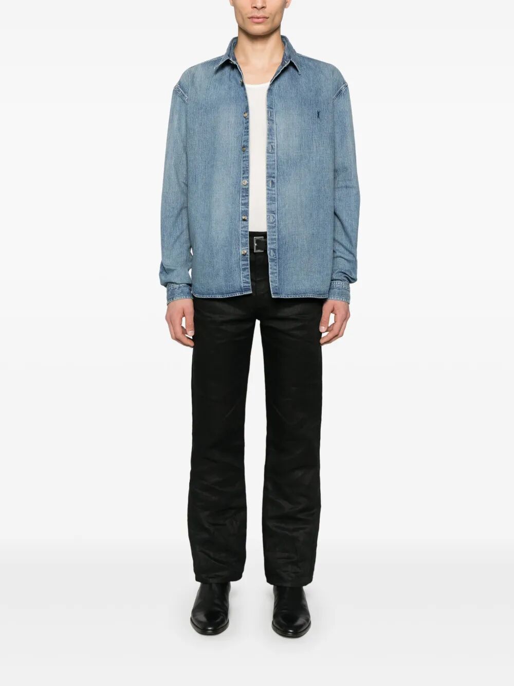 RELAXED FIT CASSANDRE DENIM SHIRT