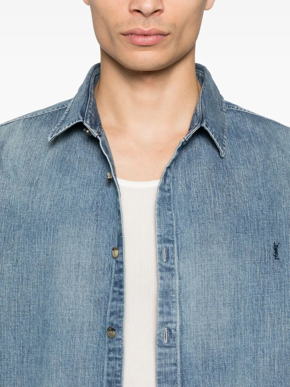 RELAXED FIT CASSANDRE DENIM SHIRT