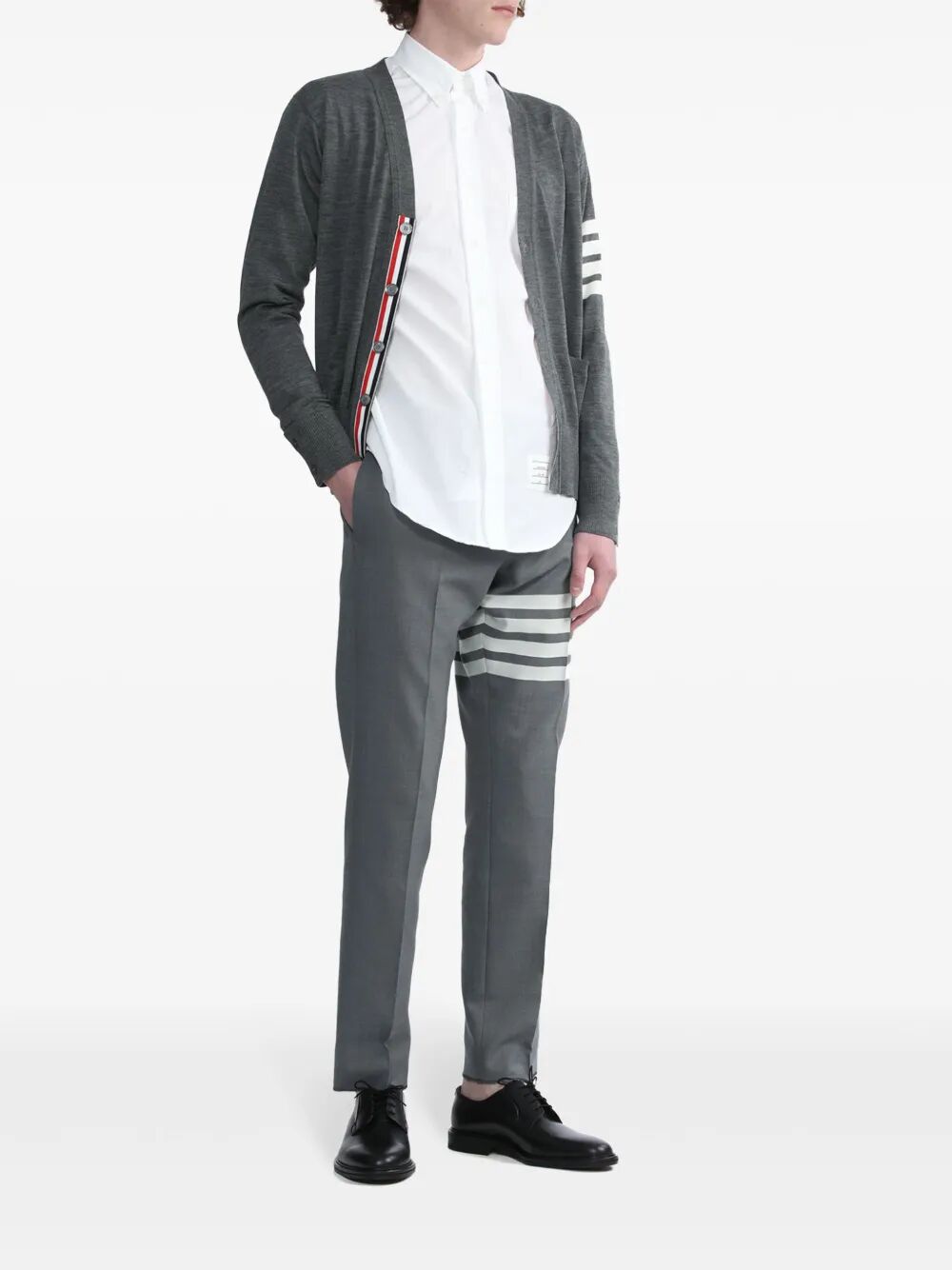 WOOL CLASSIC 4-BAR V-NECK CARDIGAN
