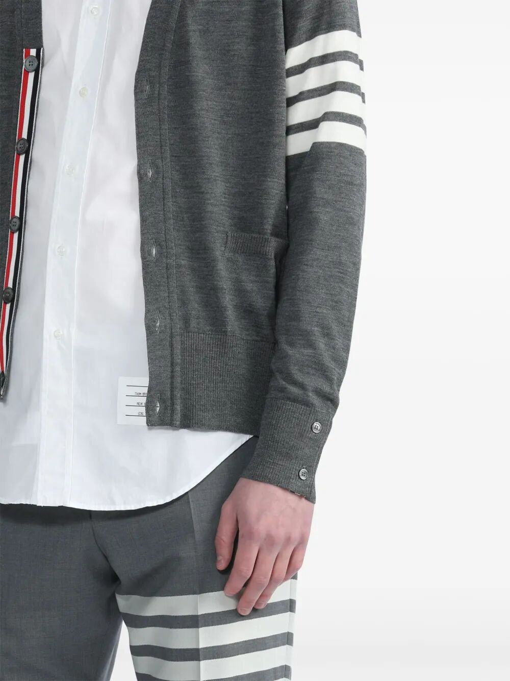 WOOL CLASSIC 4-BAR V-NECK CARDIGAN