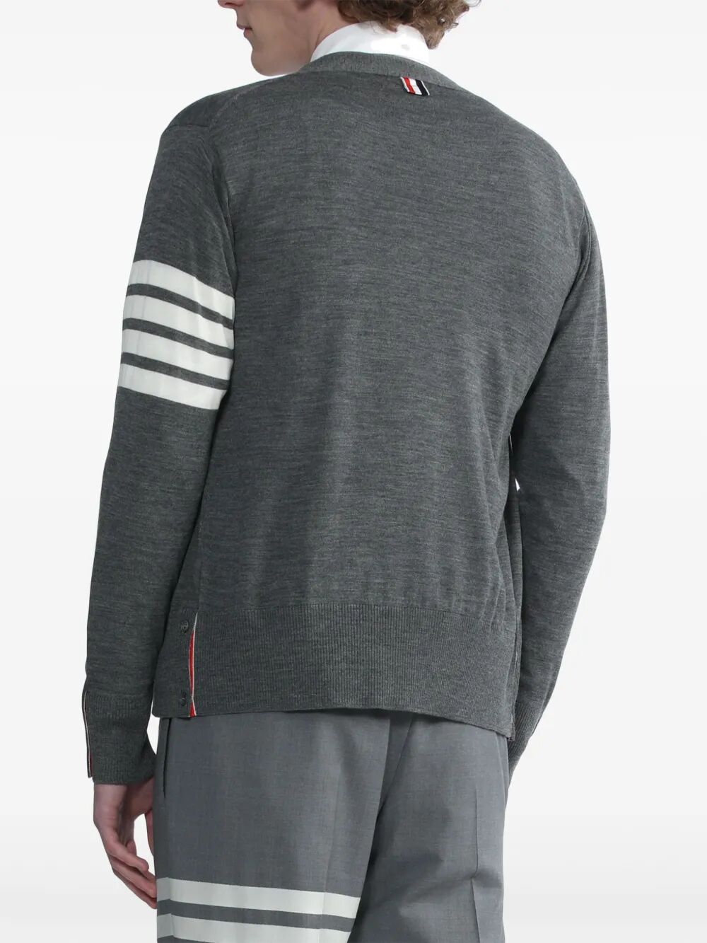 WOOL CLASSIC 4-BAR V-NECK CARDIGAN