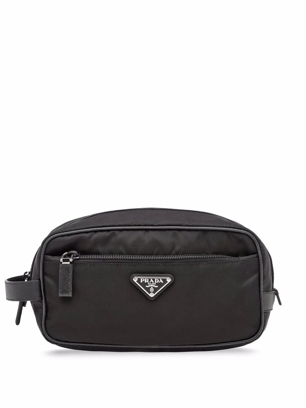 RE-NYLON AND SAFFIANO LEATHER TRAVEL POUCH