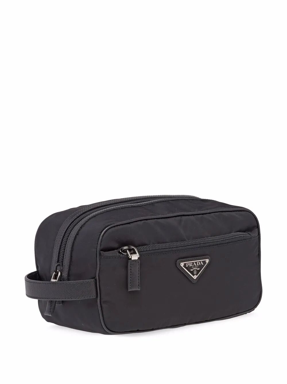 RE-NYLON AND SAFFIANO LEATHER TRAVEL POUCH