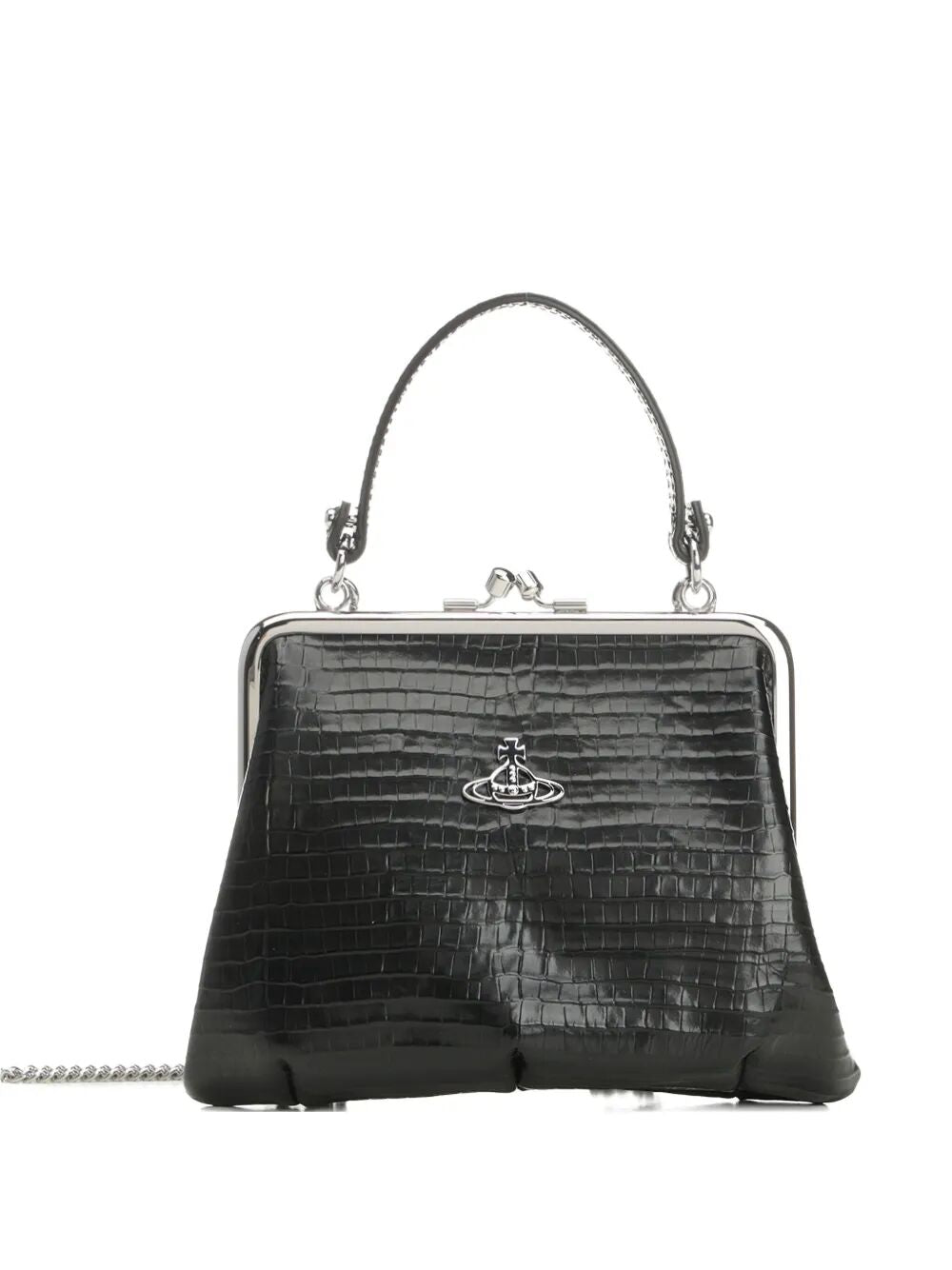 CROCODILE-EFFECT GRANNY FRAME PURSE