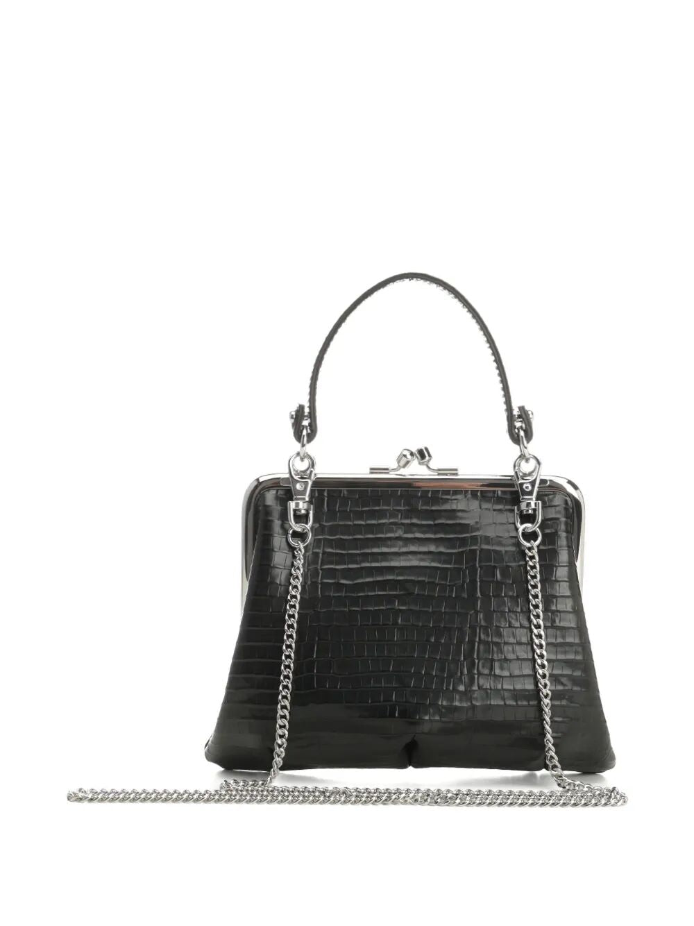 CROCODILE-EFFECT GRANNY FRAME PURSE