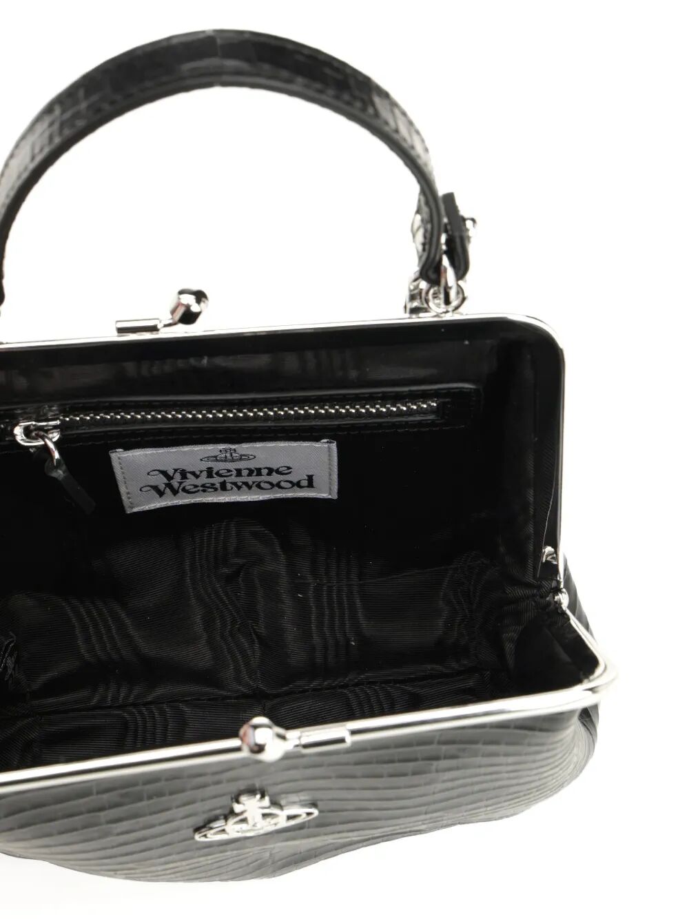 CROCODILE-EFFECT GRANNY FRAME PURSE