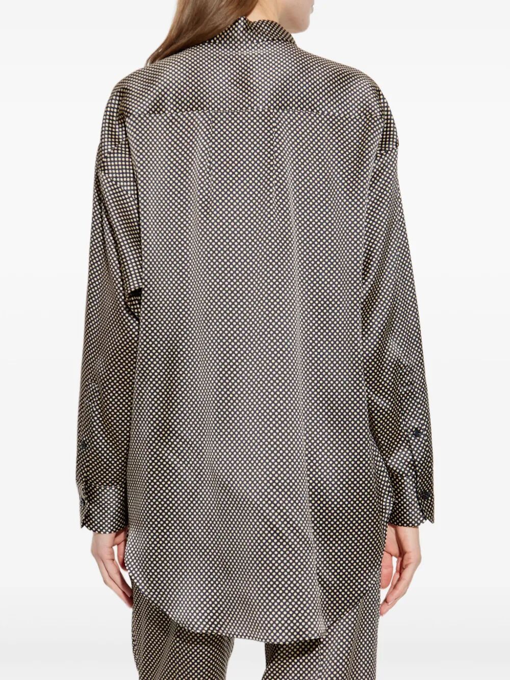 POLKA DOT RELAXED FIT SILK SHIRT