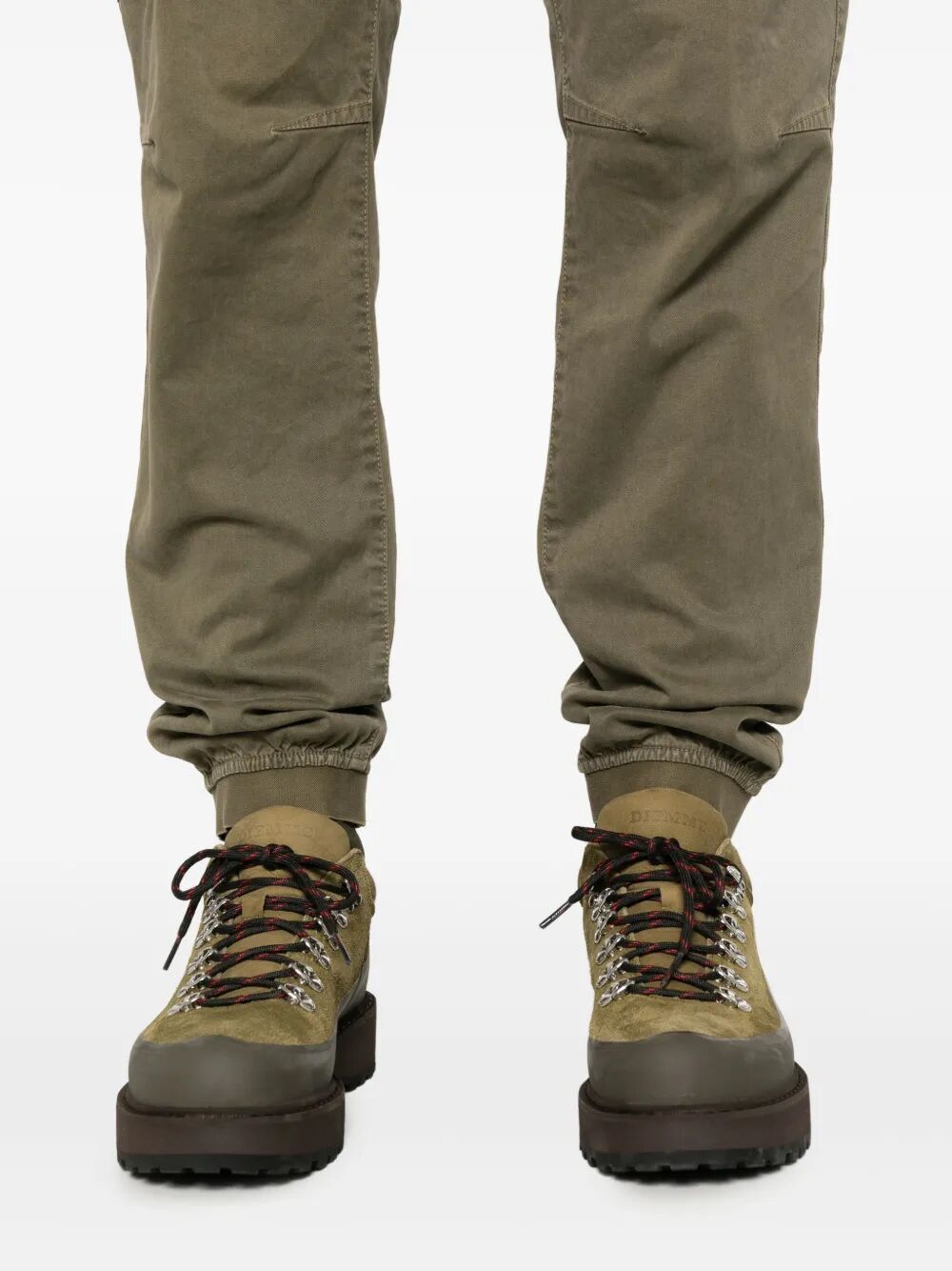 TAPERED FIT COTTON CARGO PANTS WITH ELASTICATED WAISTBAND