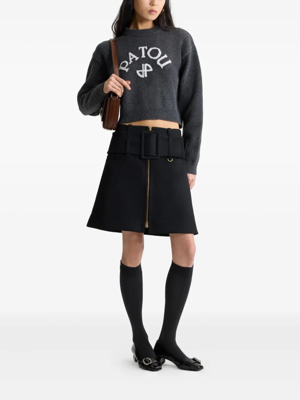 LOGO AND JP MONOGRAM INTARSIA WOOL AND CASHMERE JUMPER