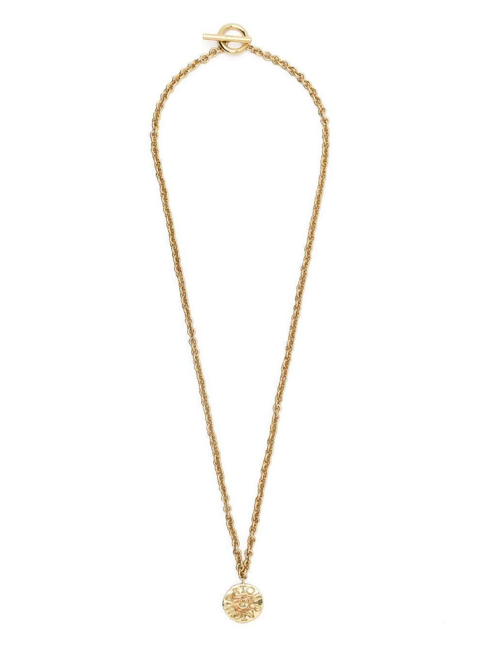COIN PENDANT GOLD-PLATED BRASS NECKLACE