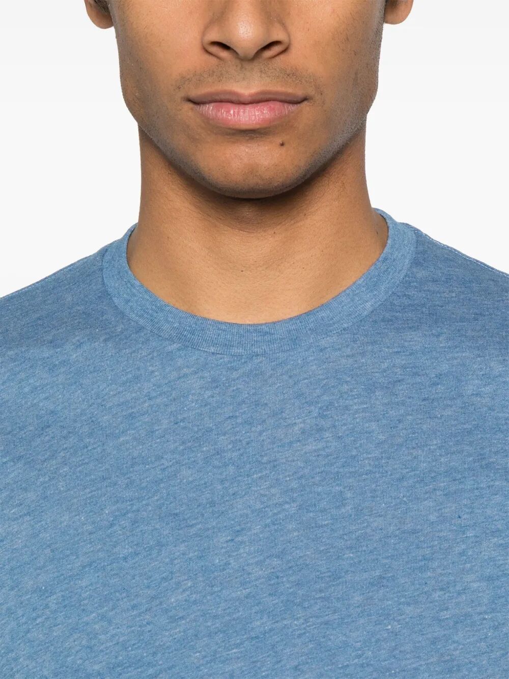 COTTON BLEND MELANGE CREW NECK T-SHIRT